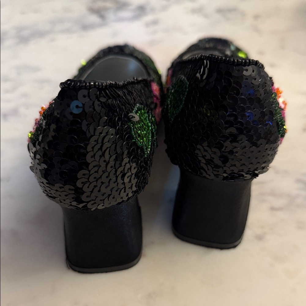 Black Sequin Embellished Women's Shoes - Picture 3 of 7